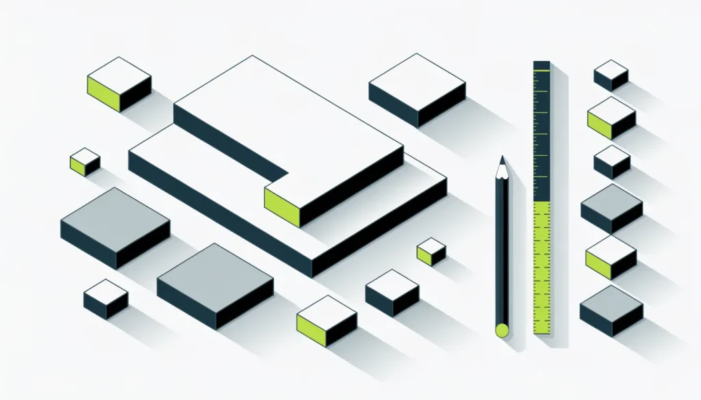 Directory page mock-up with ad blocks of varying sizes beside a plain listing strip
